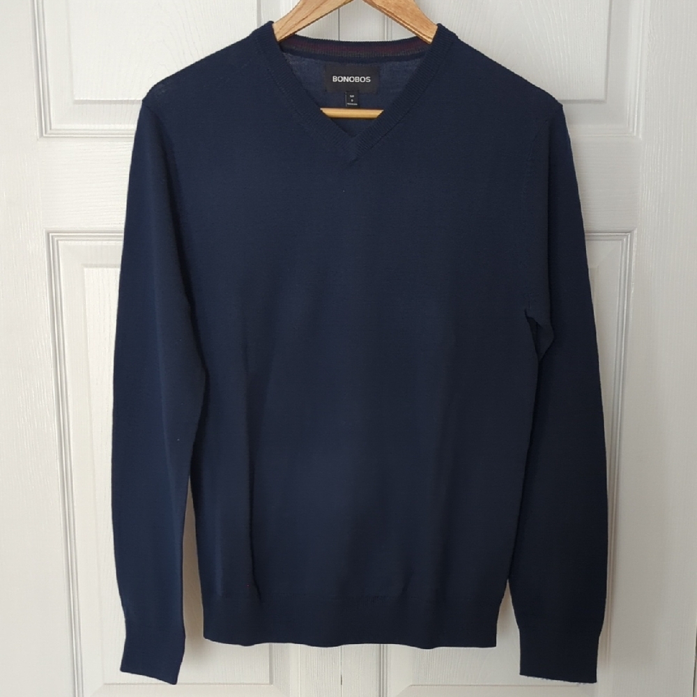 Bonobos Men's Deep Blue V-Neck Sweater
